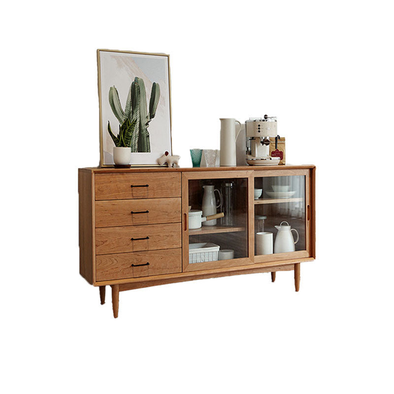 Solid Wood Sliding Door Sideboard Modern Sideboard for Kitchen