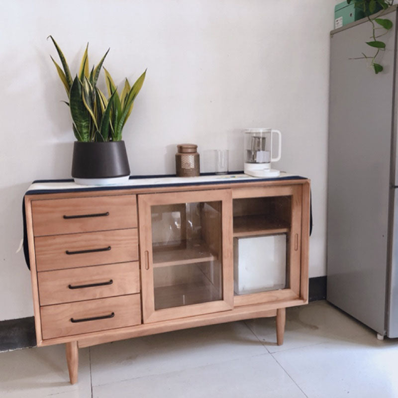 Solid Wood Sliding Door Sideboard Modern Sideboard for Kitchen