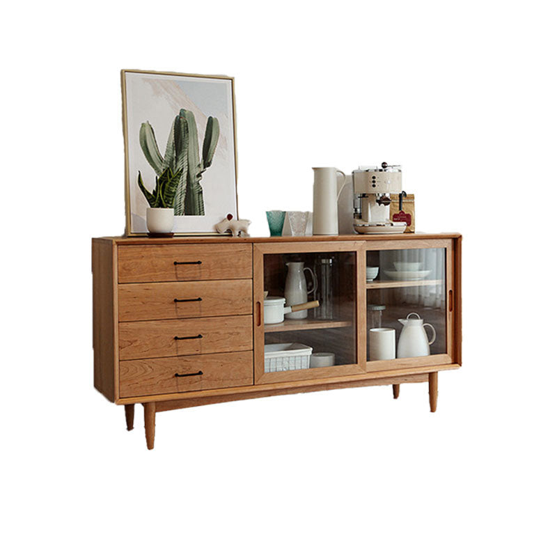 Solid Wood Sliding Door Sideboard Modern Sideboard for Kitchen