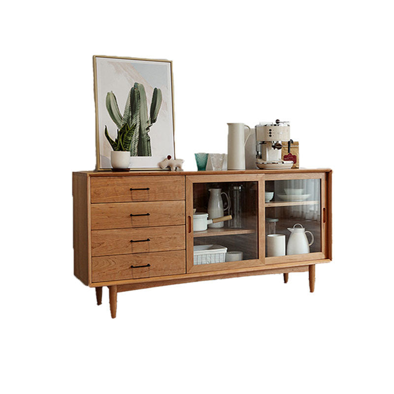 Solid Wood Sliding Door Sideboard Modern Sideboard for Kitchen