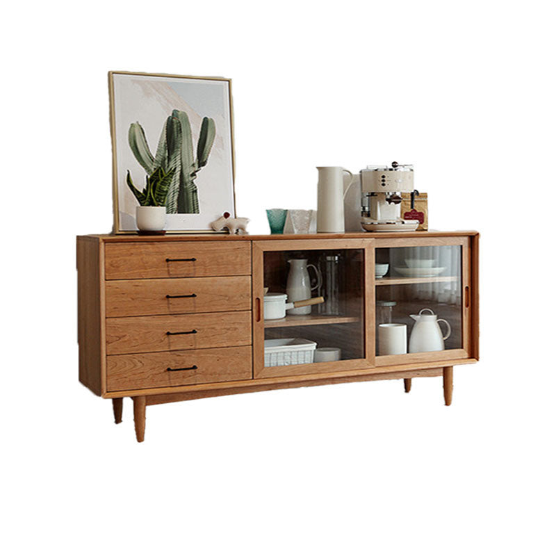 Solid Wood Sliding Door Sideboard Modern Sideboard for Kitchen