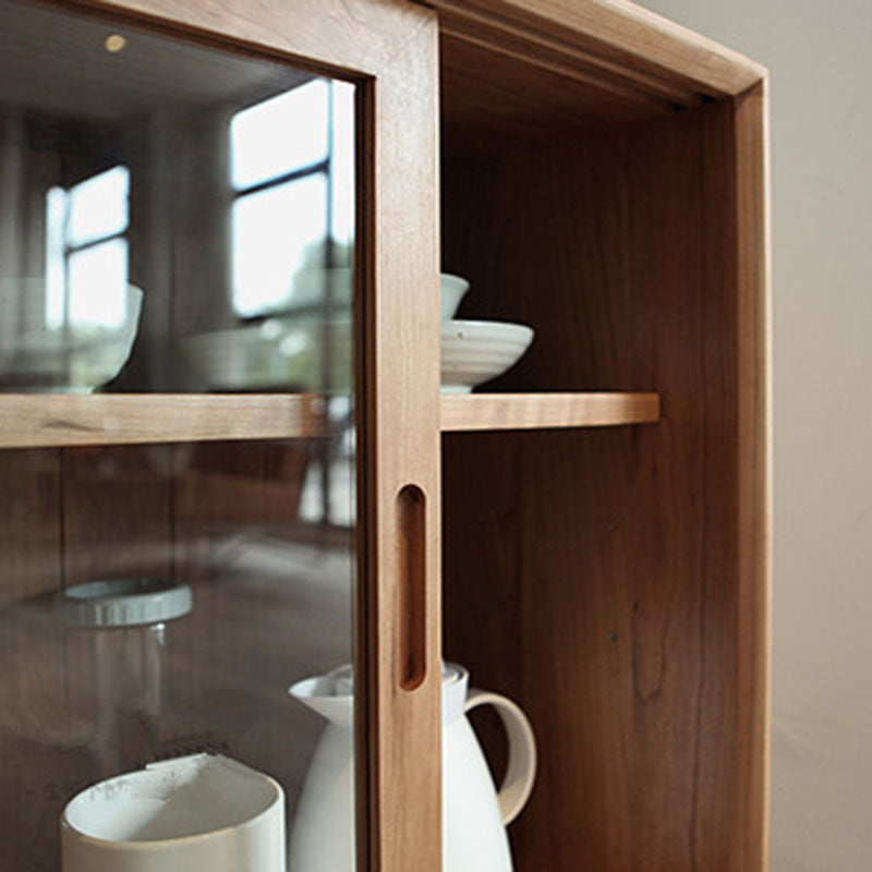 Solid Wood Sliding Door Sideboard Modern Sideboard for Kitchen