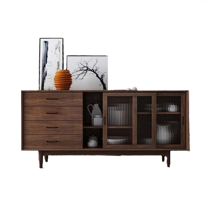 Solid Wood Sliding Door Sideboard Modern Sideboard for Kitchen