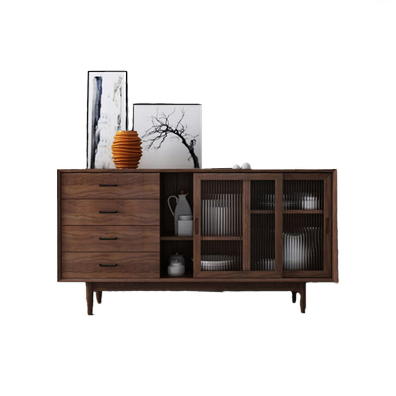 Solid Wood Sliding Door Sideboard Modern Sideboard for Kitchen