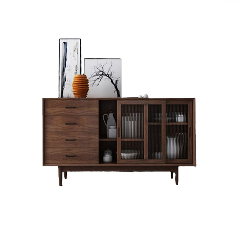 Solid Wood Sliding Door Sideboard Modern Sideboard for Kitchen