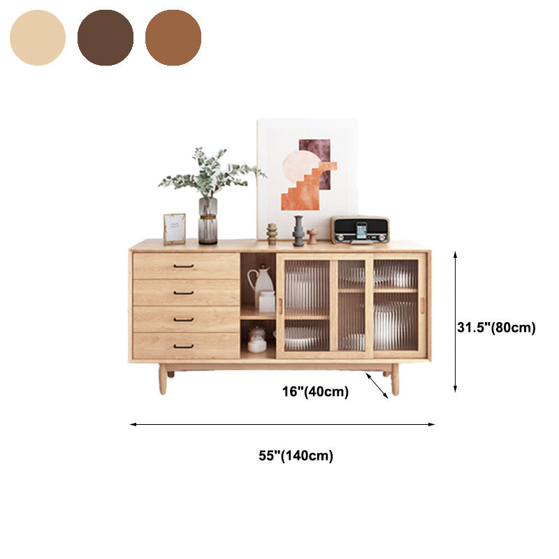 Solid Wood Sliding Door Sideboard Modern Sideboard for Kitchen