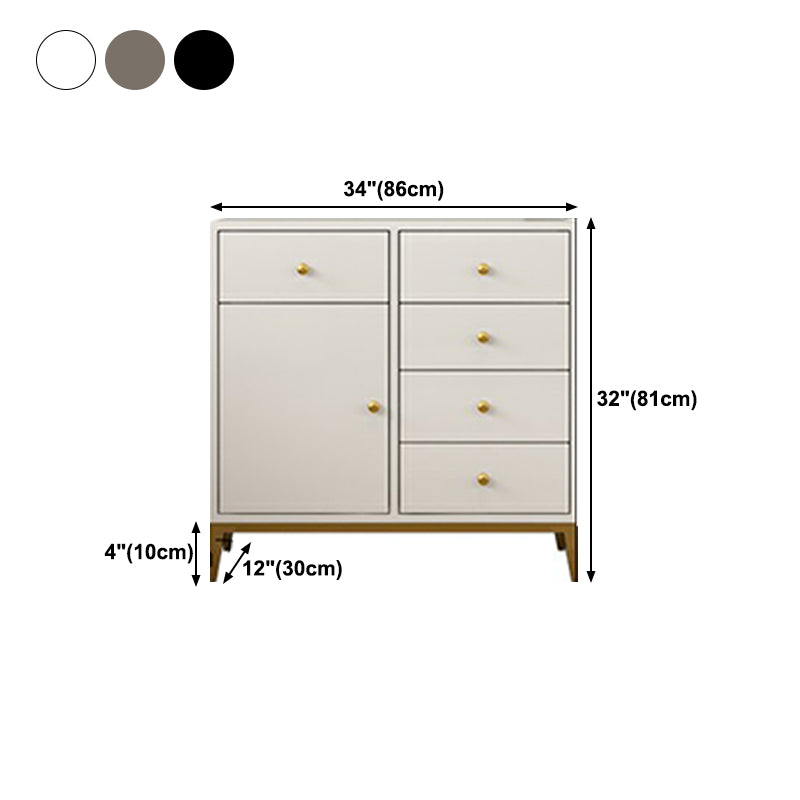 5 Drawers Wood Sideboard Modern Buffet Server Cabinet with Storage for Living Room