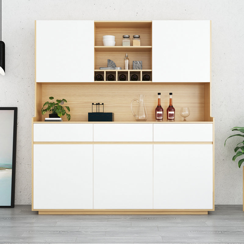 Open Storage Modern Sideboard Table Natural and White Buffet Sideboard