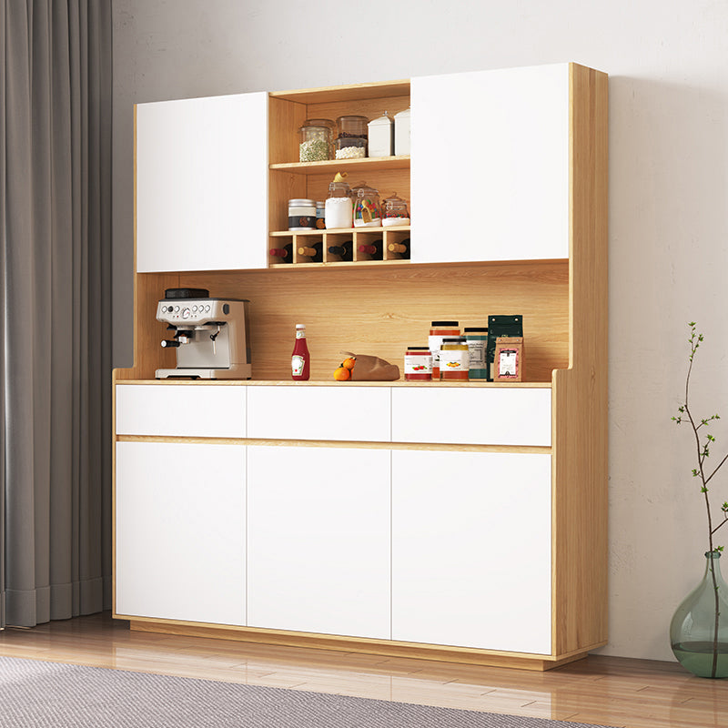 Open Storage Modern Sideboard Table Natural and White Buffet Sideboard