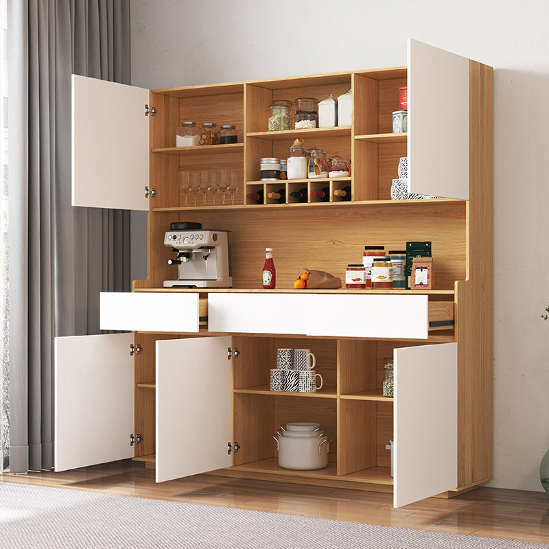 Open Storage Modern Sideboard Table Natural and White Buffet Sideboard