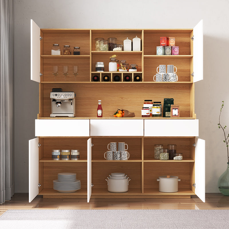 Open Storage Modern Sideboard Table Natural and White Buffet Sideboard