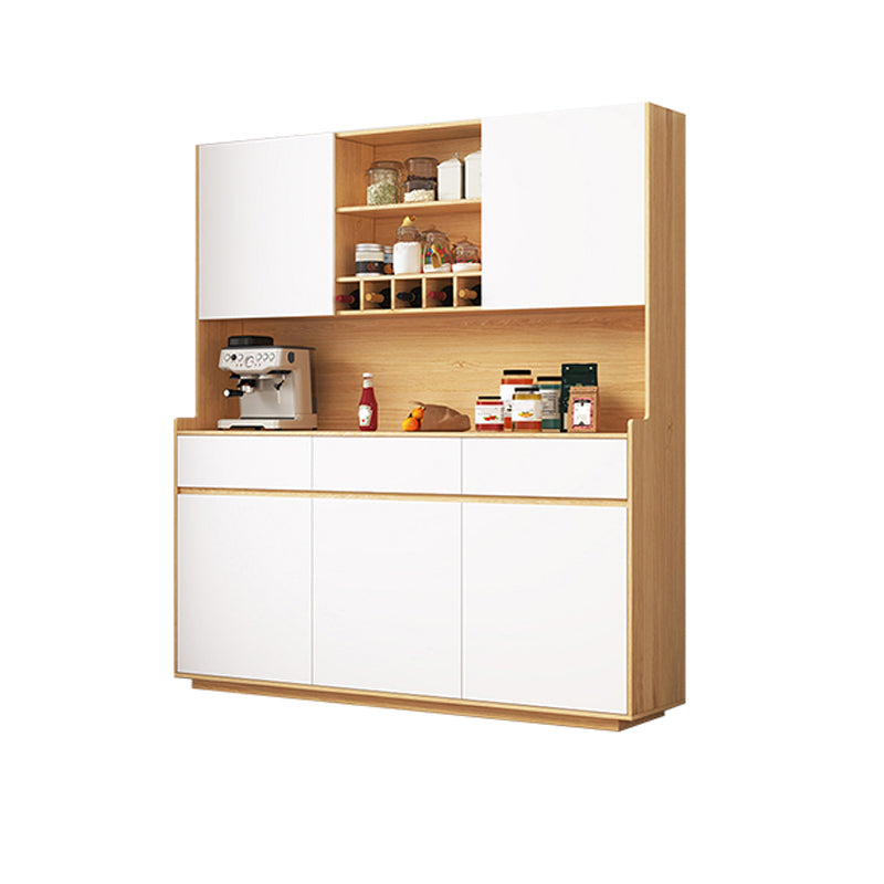 Open Storage Modern Sideboard Table Natural and White Buffet Sideboard