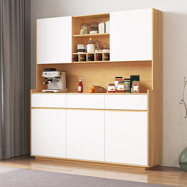 Open Storage Modern Sideboard Table Natural and White Buffet Sideboard