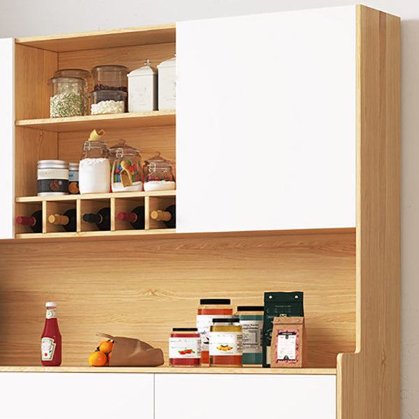 Open Storage Modern Sideboard Table Natural and White Buffet Sideboard