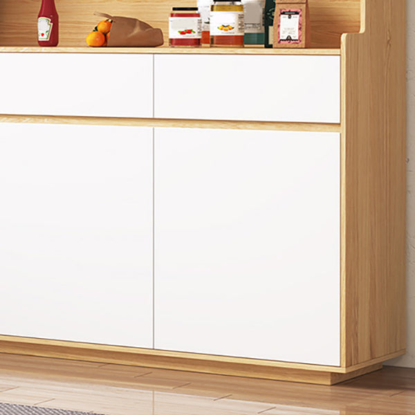 Open Storage Modern Sideboard Table Natural and White Buffet Sideboard