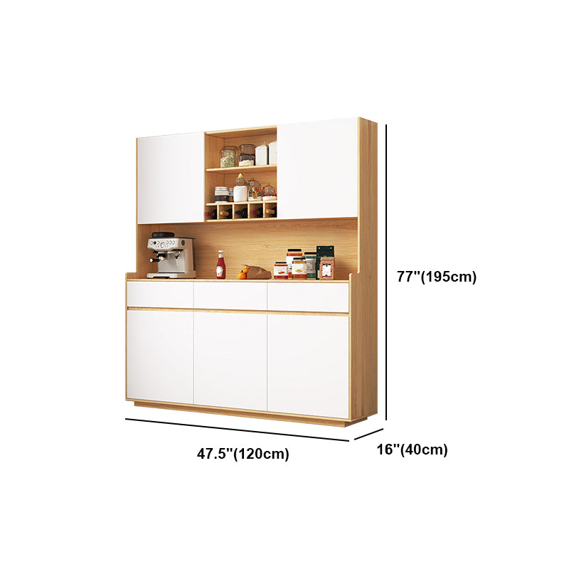 Open Storage Modern Sideboard Table Natural and White Buffet Sideboard