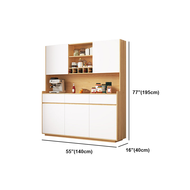 Open Storage Modern Sideboard Table Natural and White Buffet Sideboard