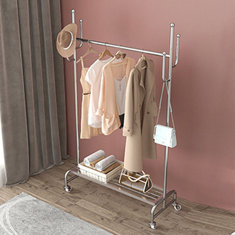 Coat Rack Metal Storage Shelves Hanging Rail Coat Tree Living Room