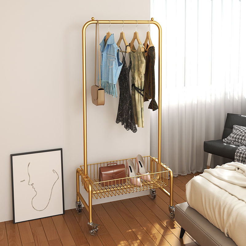 Metal Coat Rack Entryway Kit Storage Shelf Caster Coat Rack Living Room