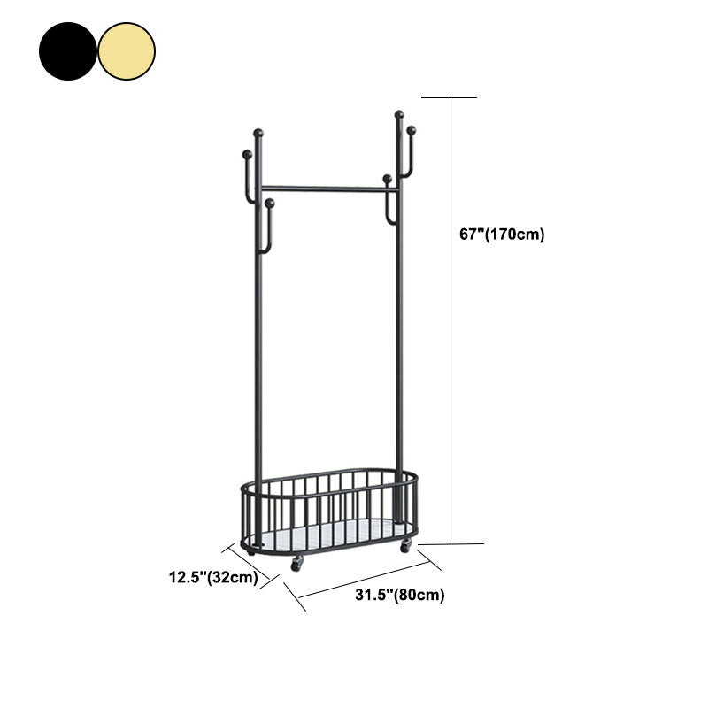 Glam Hall Tree Metal Shelving Hooks Included Free Standing Coat Hanger