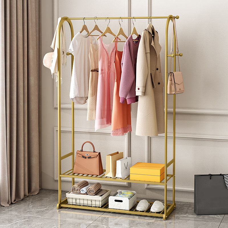 Glam Hall Tree Metal No Distresses Free Standing Shelving Included Coat Rack