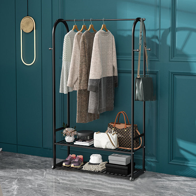 Glam Hall Tree Metal No Distresses Free Standing Shelving Included Coat Rack