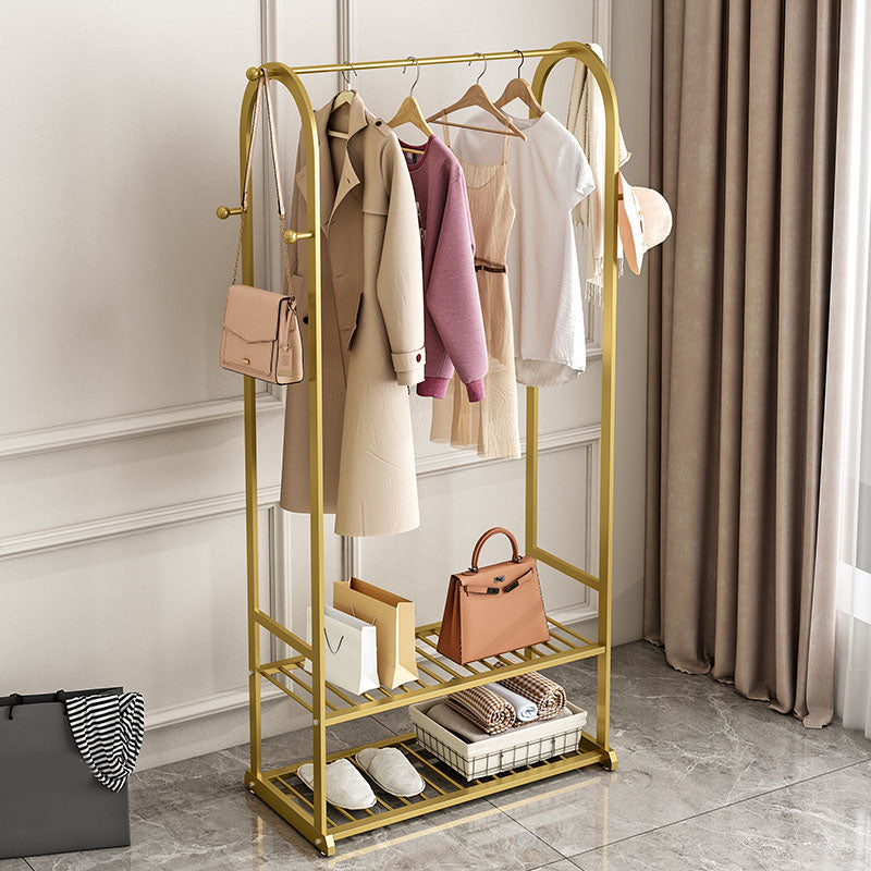 Glam Hall Tree Metal No Distresses Free Standing Shelving Included Coat Rack