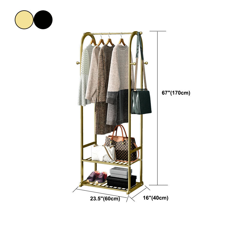 Glam Hall Tree Metal No Distresses Free Standing Shelving Included Coat Rack