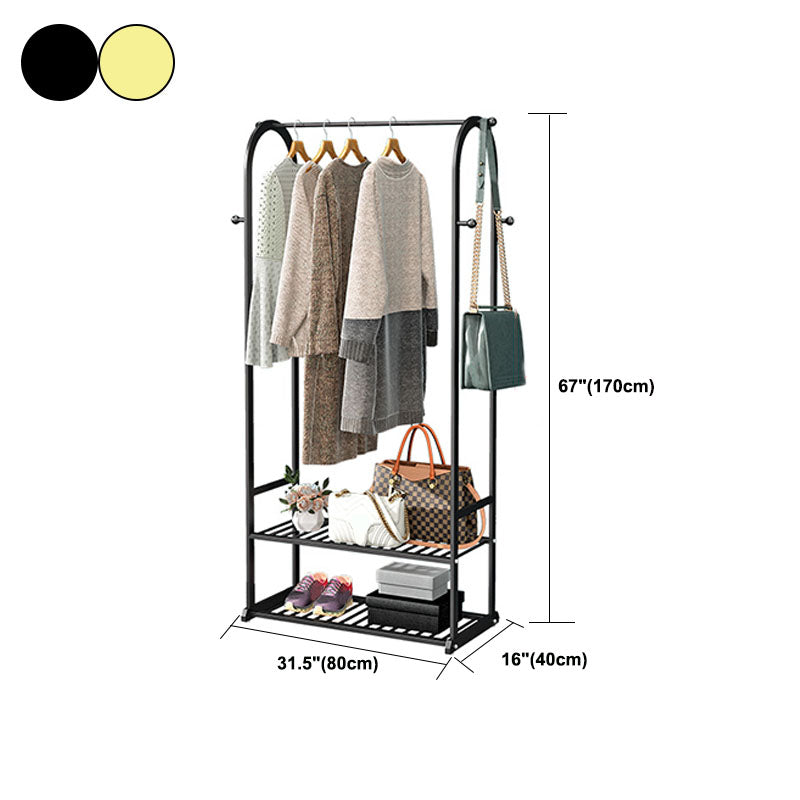 Glam Hall Tree Metal No Distresses Free Standing Shelving Included Coat Rack