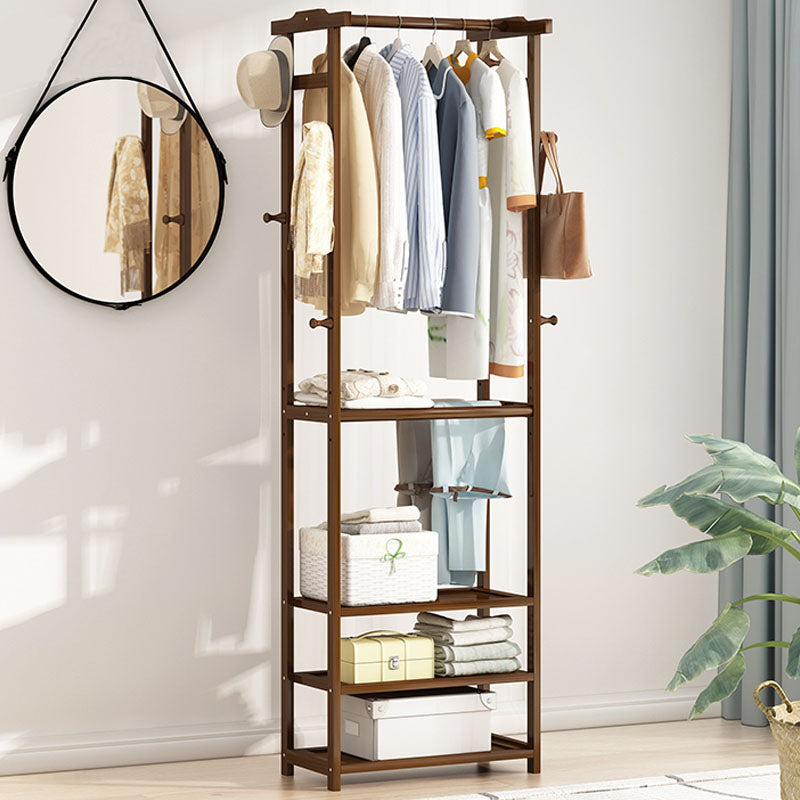 Modern Hall Stand Wood Free Standing No Distressed Coat Rack with Drawer