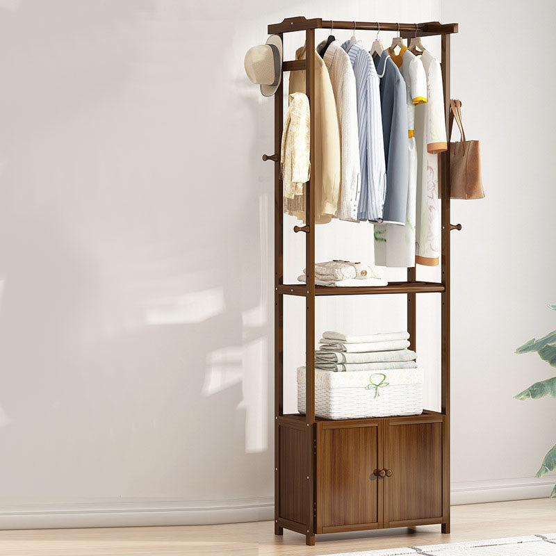 Modern Hall Stand Wood Free Standing No Distressed Coat Rack with Drawer