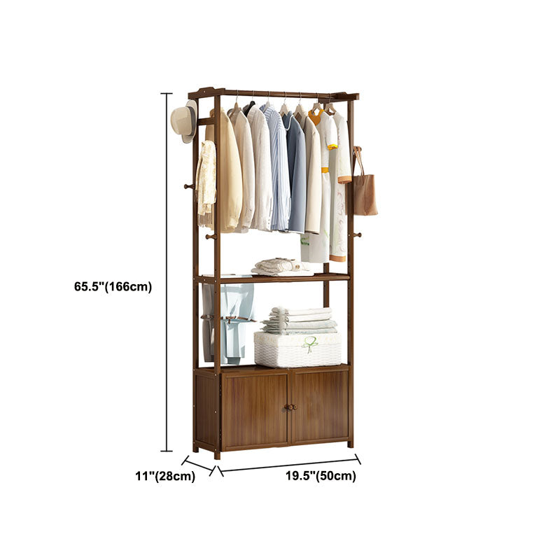 Modern Hall Stand Wood Free Standing No Distressed Coat Rack with Drawer