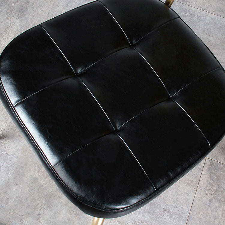 Industrial Leather Brasserie Arm Chair Black Open Dining Chair with Gold Legs