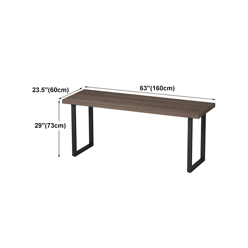 Industrial Style Office Desk Rectangle Solid Wood Desk with Sled Base for Home