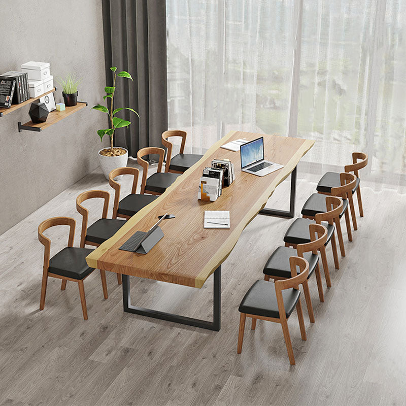 Solid Wood Meeting Table Home Office Free Form Modern Writing Desk