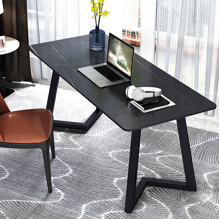 Black Office Desk Contemporary Style Writing Desk for Office and Home