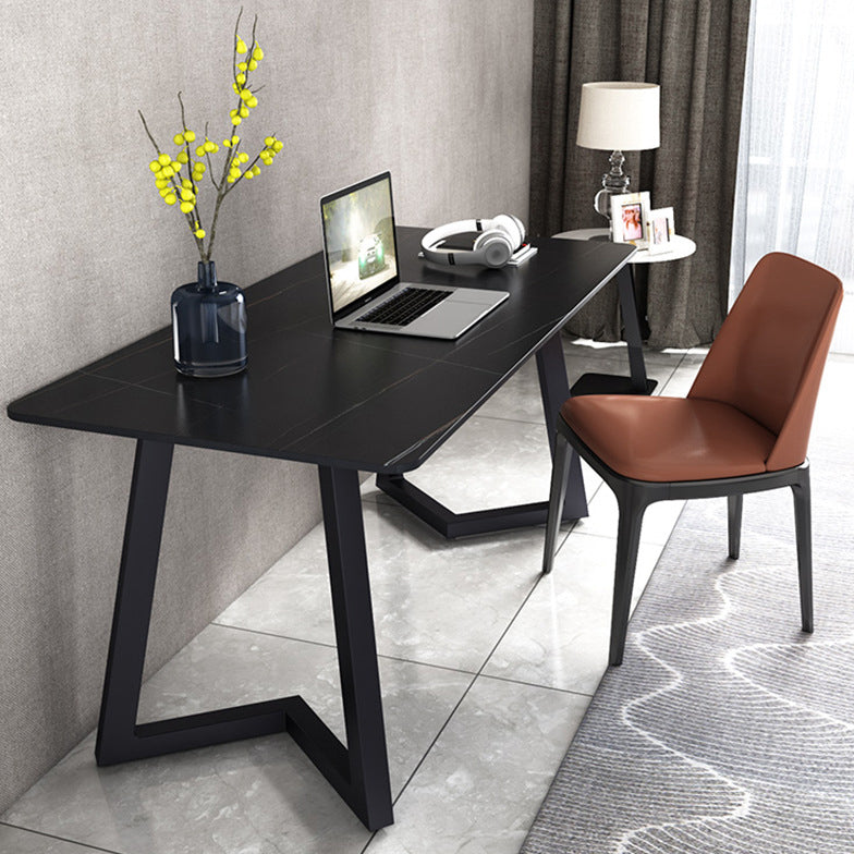 Black Office Desk Contemporary Style Writing Desk for Office and Home