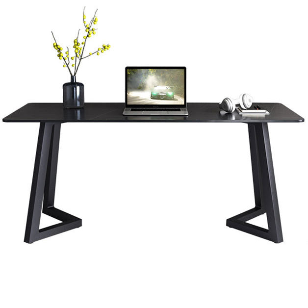 Black Office Desk Contemporary Style Writing Desk for Office and Home