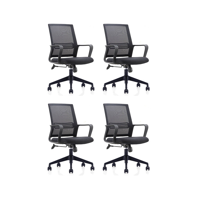 Mid Back Office Chair Fixed Arm Breathable Mesh Task Chair for Home and Office