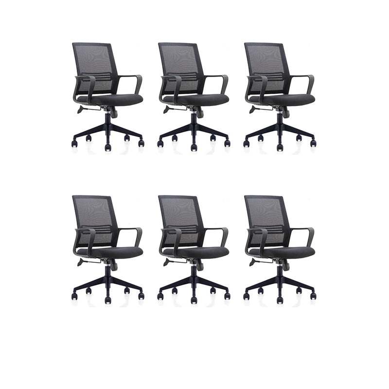 Mid Back Office Chair Fixed Arm Breathable Mesh Task Chair for Home and Office