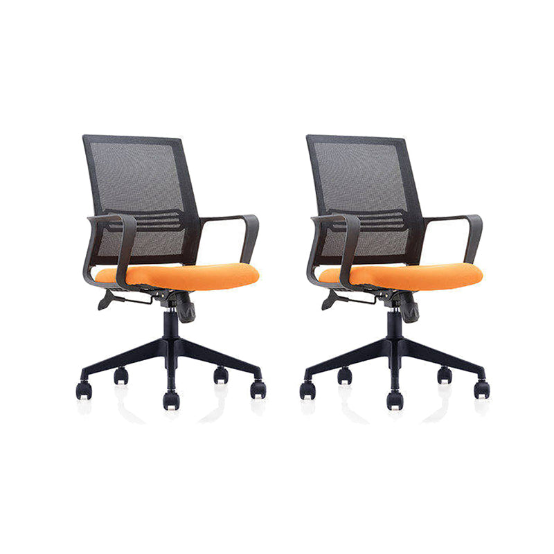 Mid Back Office Chair Fixed Arm Breathable Mesh Task Chair for Home and Office