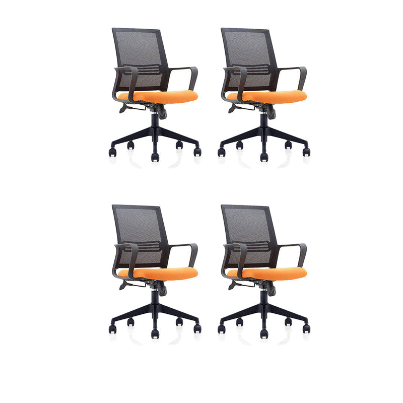 Mid Back Office Chair Fixed Arm Breathable Mesh Task Chair for Home and Office