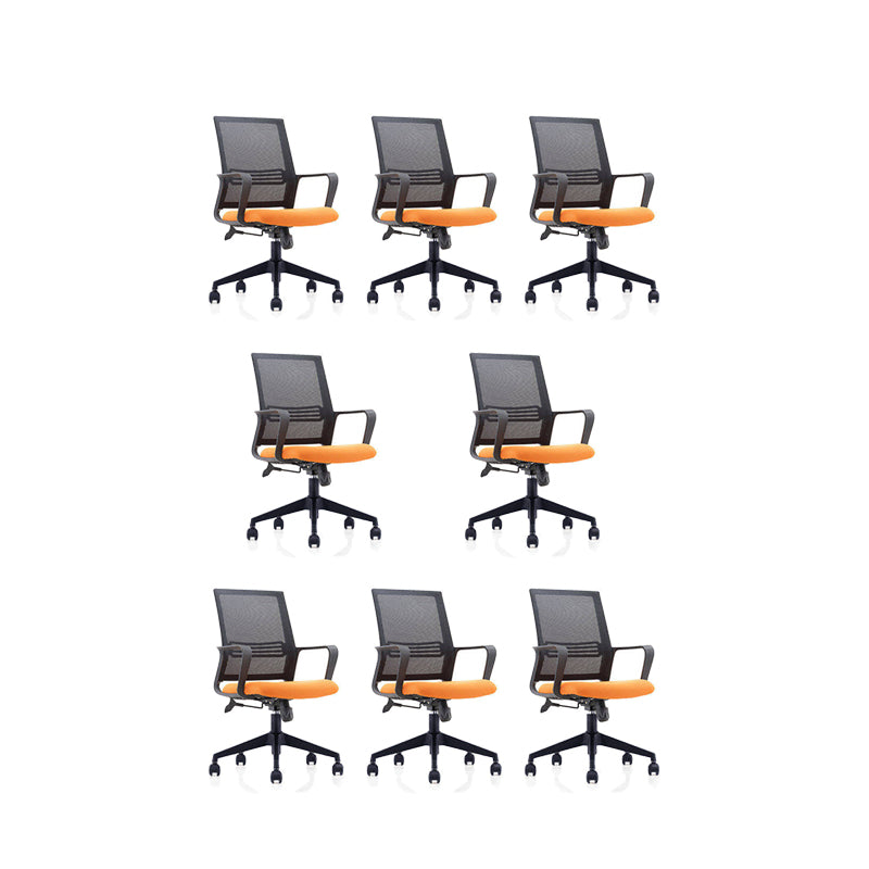 Mid Back Office Chair Fixed Arm Breathable Mesh Task Chair for Home and Office