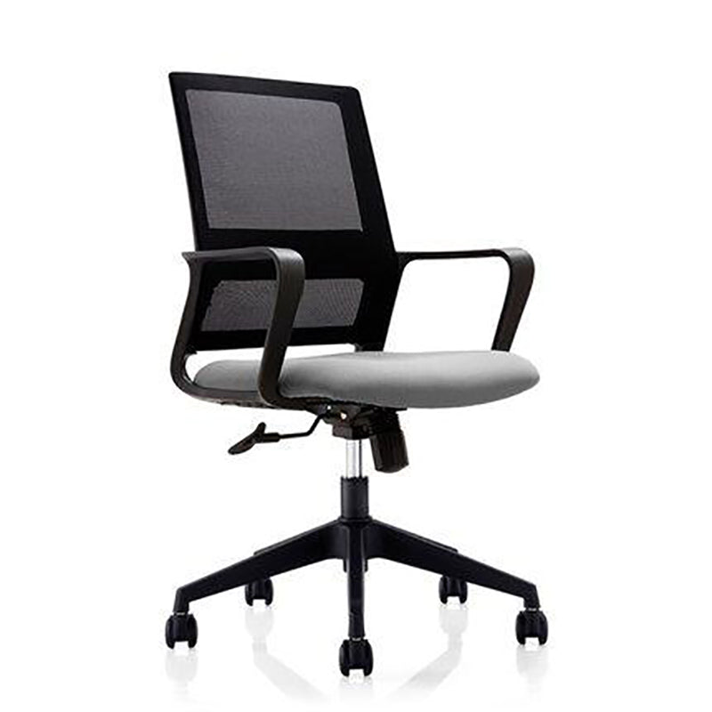 Mid Back Office Chair Fixed Arm Breathable Mesh Task Chair for Home and Office