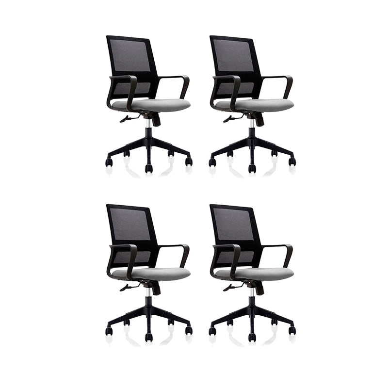 Mid Back Office Chair Fixed Arm Breathable Mesh Task Chair for Home and Office