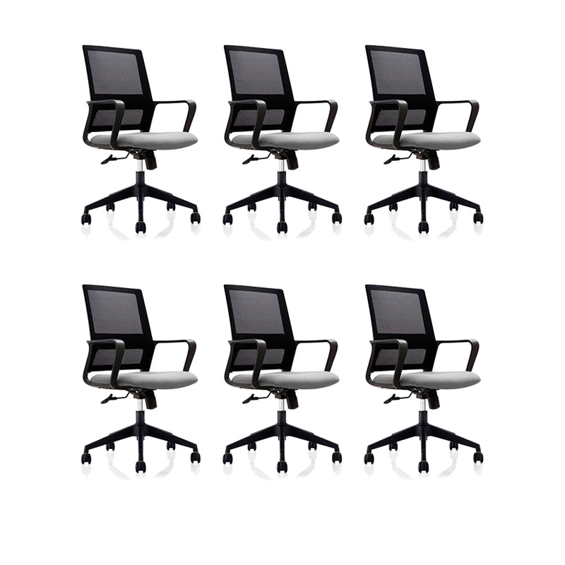 Mid Back Office Chair Fixed Arm Breathable Mesh Task Chair for Home and Office