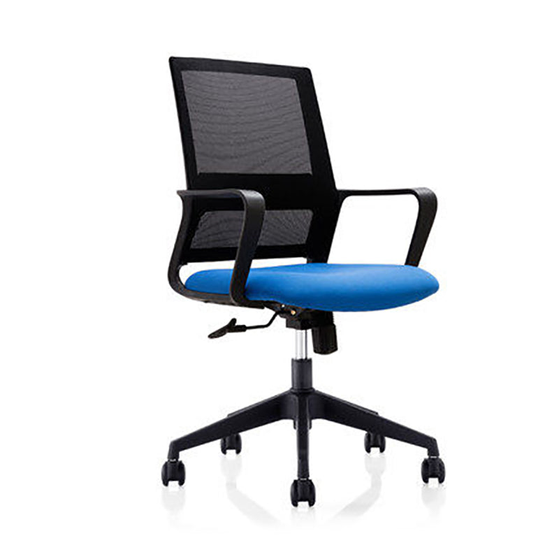 Mid Back Office Chair Fixed Arm Breathable Mesh Task Chair for Home and Office