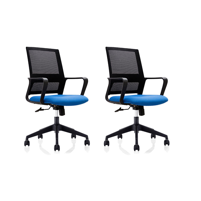 Mid Back Office Chair Fixed Arm Breathable Mesh Task Chair for Home and Office