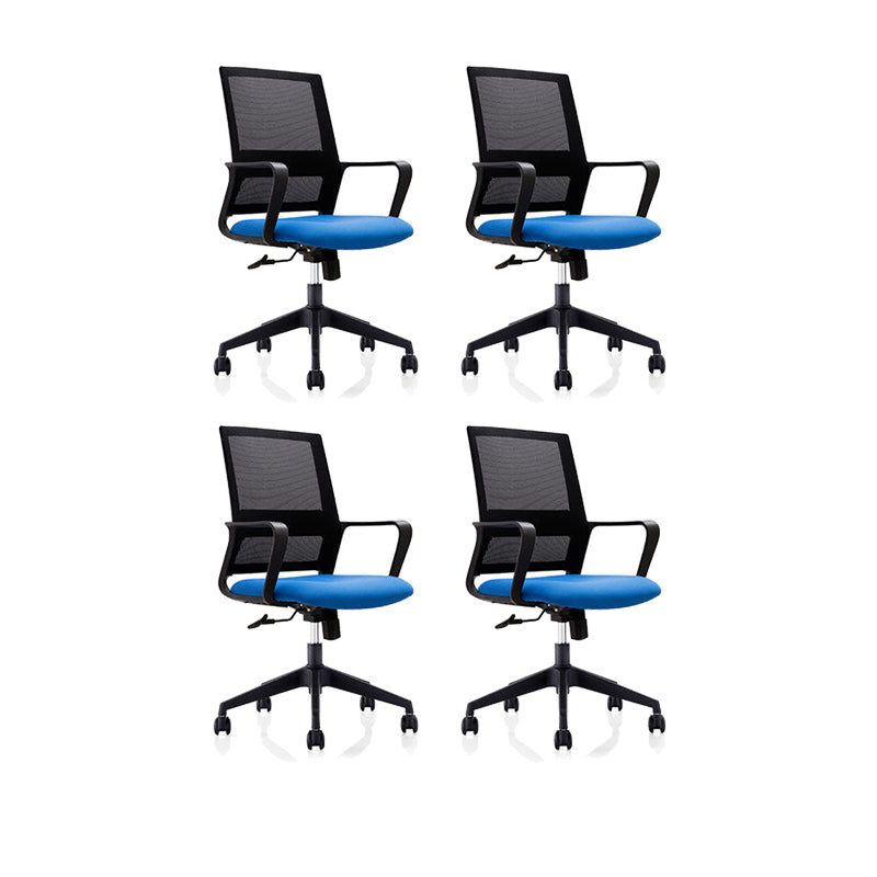 Mid Back Office Chair Fixed Arm Breathable Mesh Task Chair for Home and Office