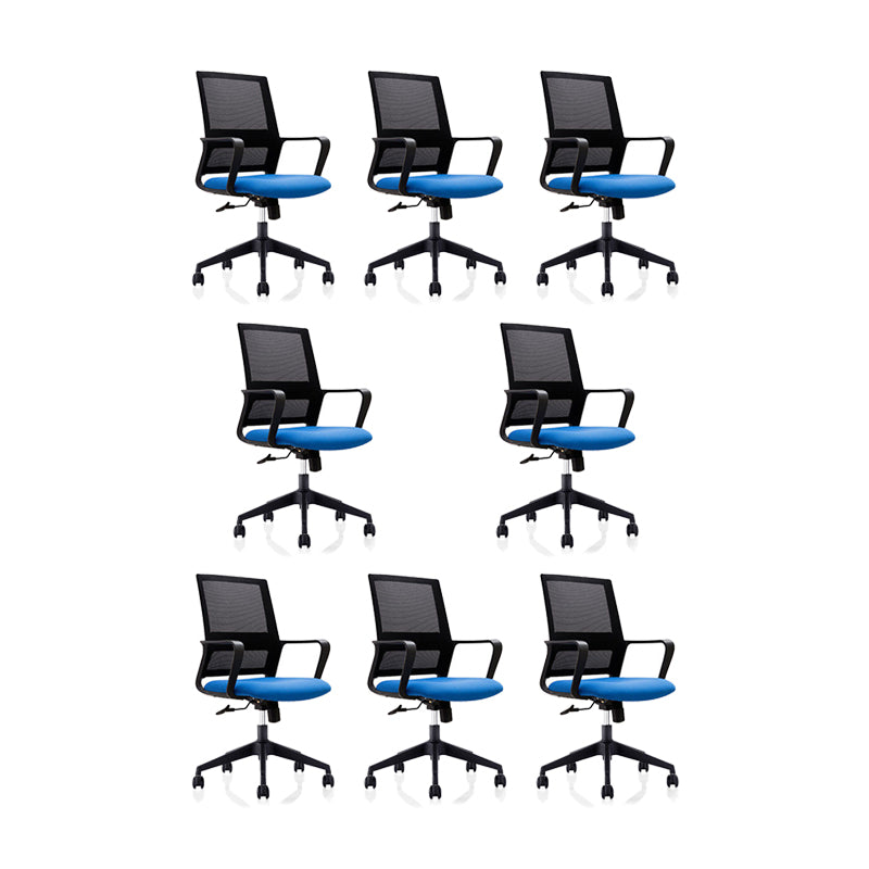 Mid Back Office Chair Fixed Arm Breathable Mesh Task Chair for Home and Office